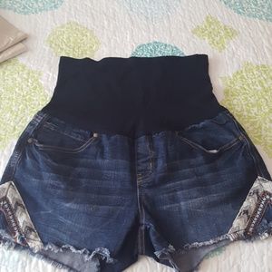 Maternity jean shorts